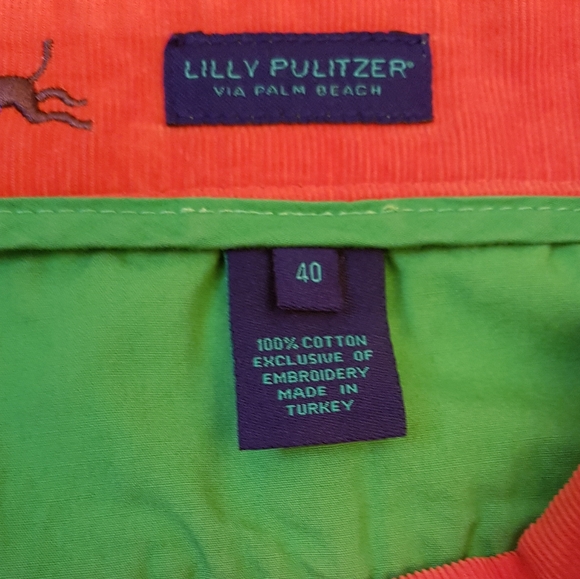 LILLY PULITZER VIA PALM BEACH EMBROIDERED GREYHOUND DOG RACING CORDUROY PANTS - Picture 3 of 5
